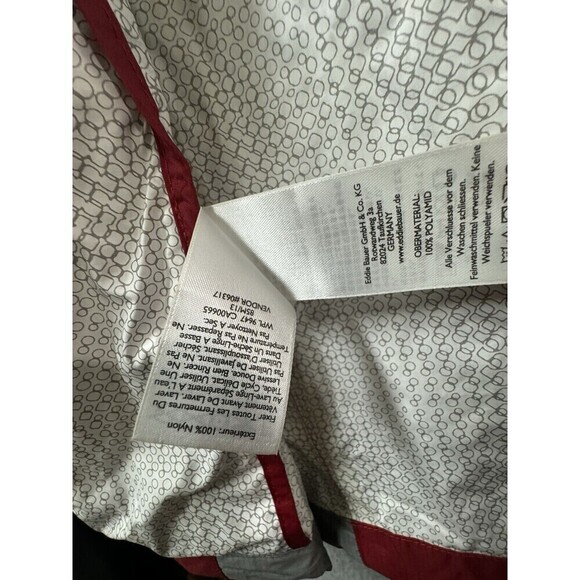 Eddie Bauer Rain Jacket Mens TXL Red Hooded Lined Pockets Full Zip Rain Coat - Picture 11 of 15